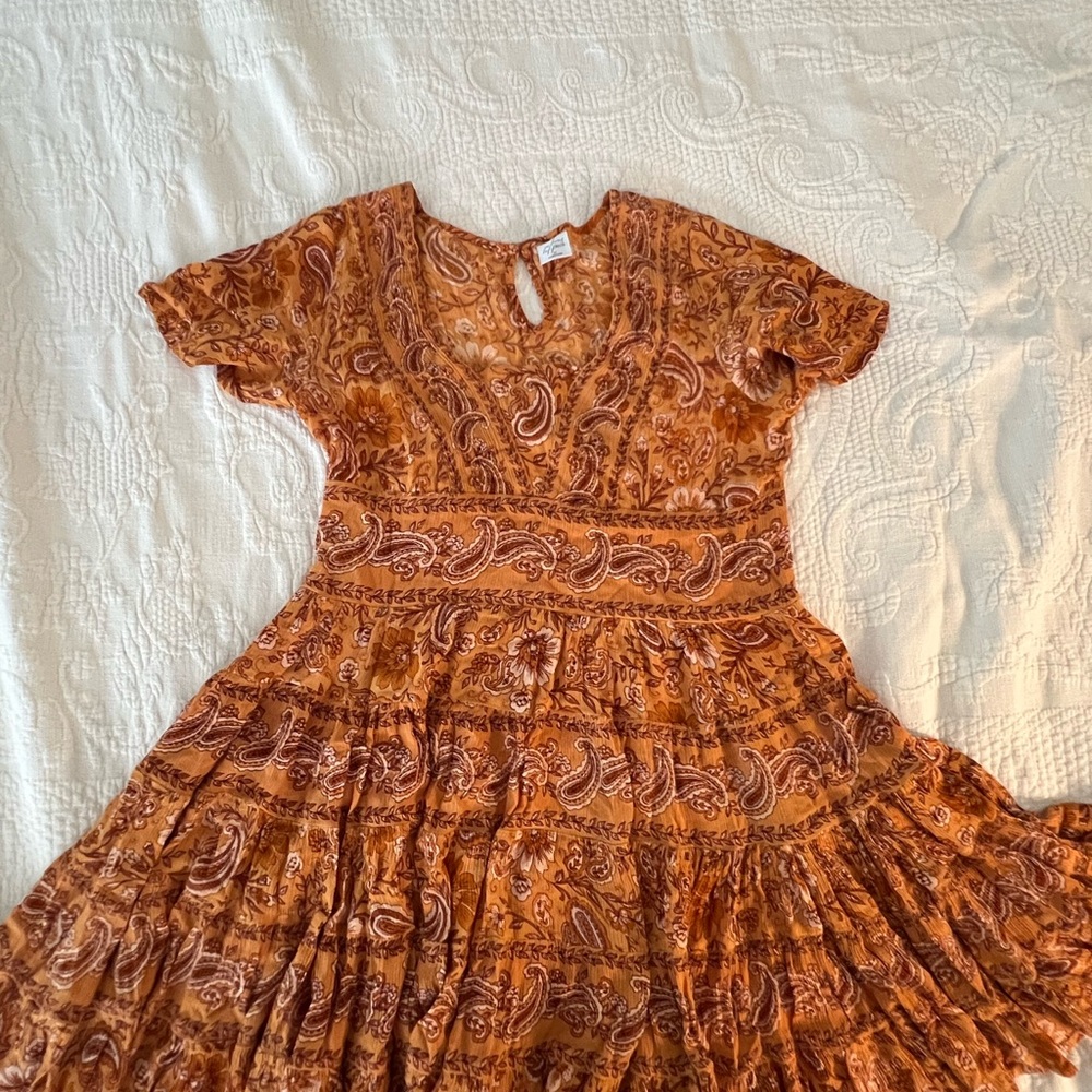Shyanne Orange A-line Mini Dress with Flutter Sleeves